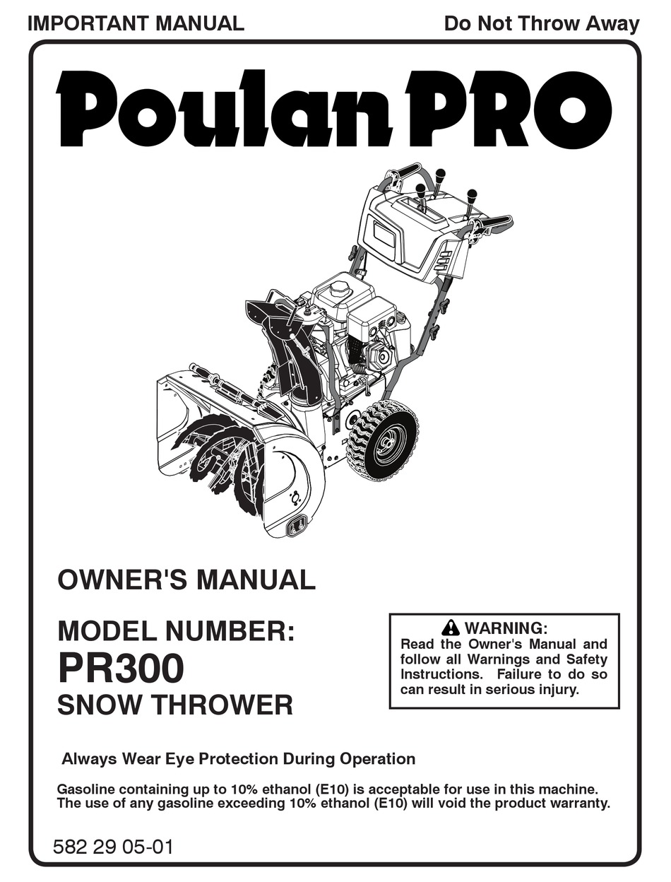 POULAN PRO PR300 OWNER'S MANUAL Pdf Download | ManualsLib