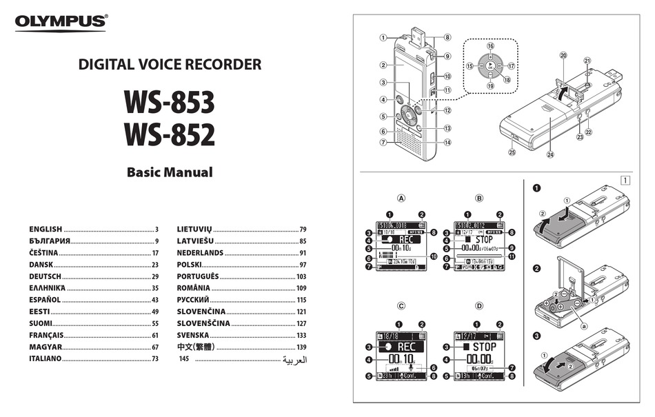 olympus ws 853 instruction manual