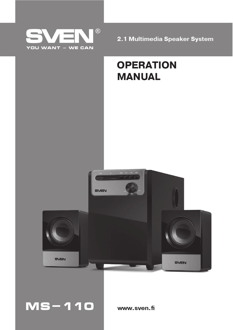 Sven Ms 110 Operation Manual Pdf Download Manualslib