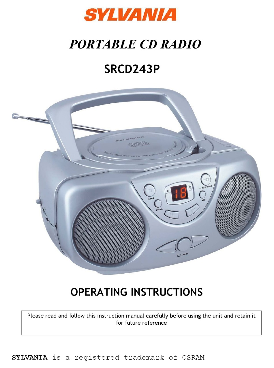 SYLVANIA SRCD243P OPERATING INSTRUCTIONS MANUAL Pdf Download ManualsLib   Sylvania Srcd243p 