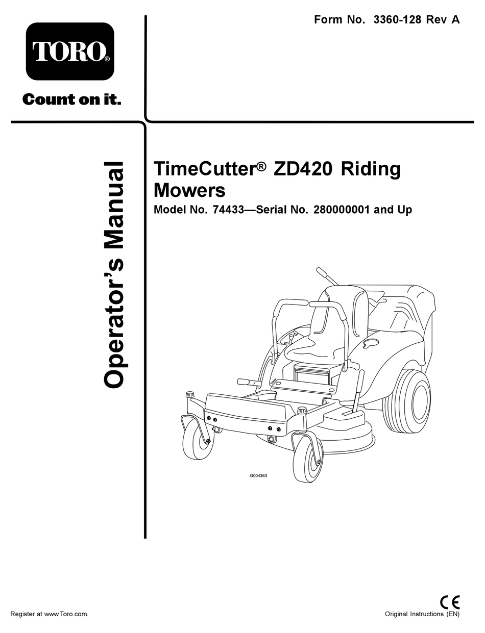 Toro zero turn deals manual