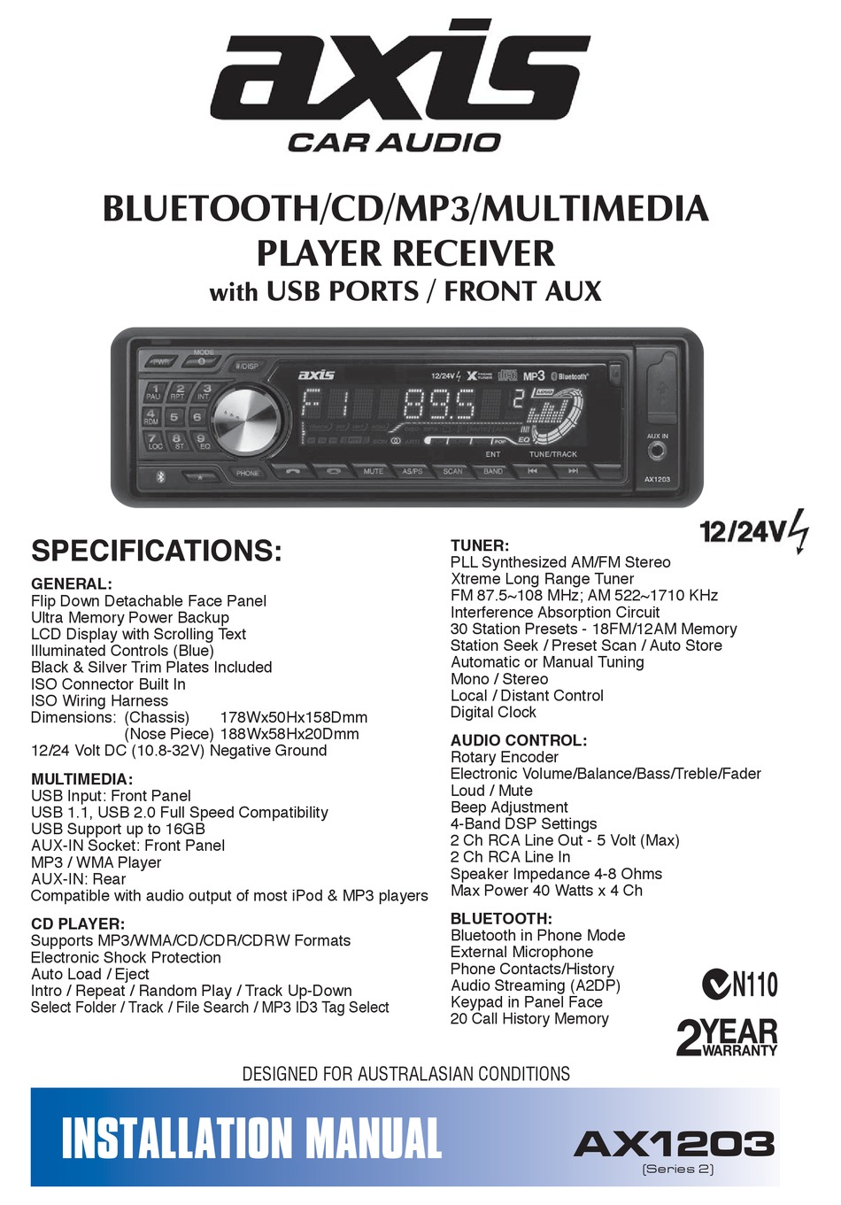 Axis Ax1203bt Instruction Manual Pdf Download Manualslib