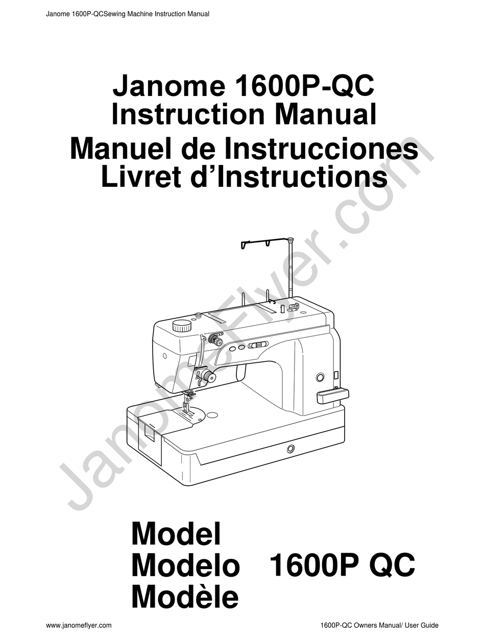 JANOME 1600PQC INSTRUCTION MANUAL Pdf Download ManualsLib