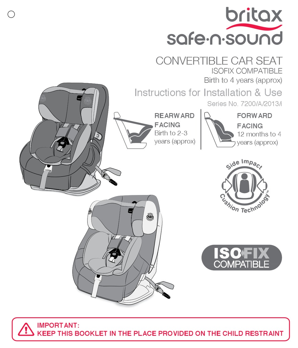 Britax Safe N Sound Instructions For Installation Use Pdf Download Manualslib