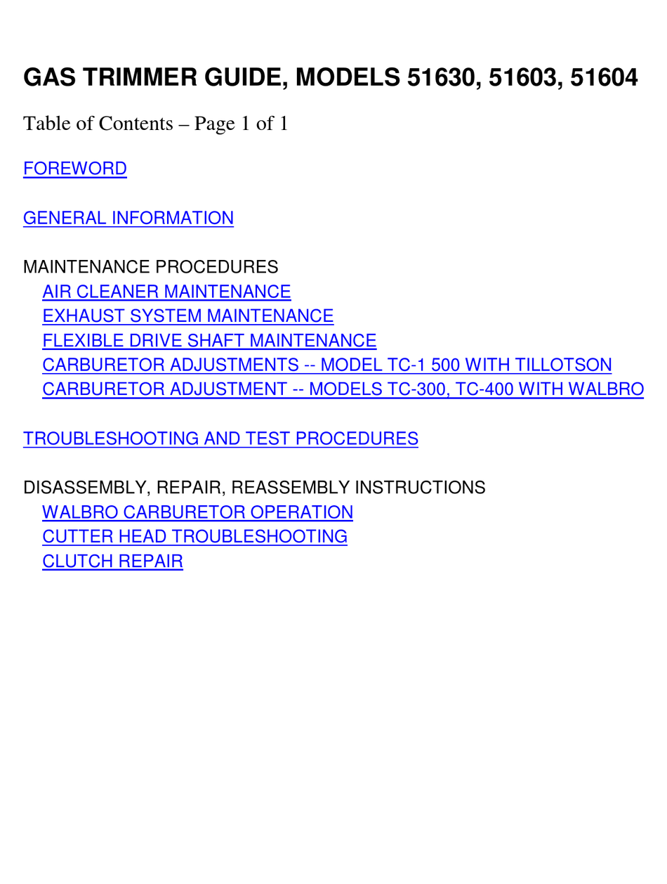 TORO 51603 MAINTENANCE AND REPAIR MANUAL Pdf Download ManualsLib