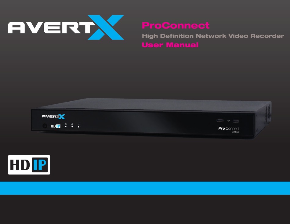 AVERTX PROCONNECT USER MANUAL Pdf Download ManualsLib