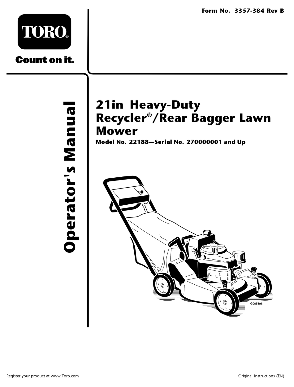 TORO 22188 OPERATOR'S MANUAL Pdf Download | ManualsLib