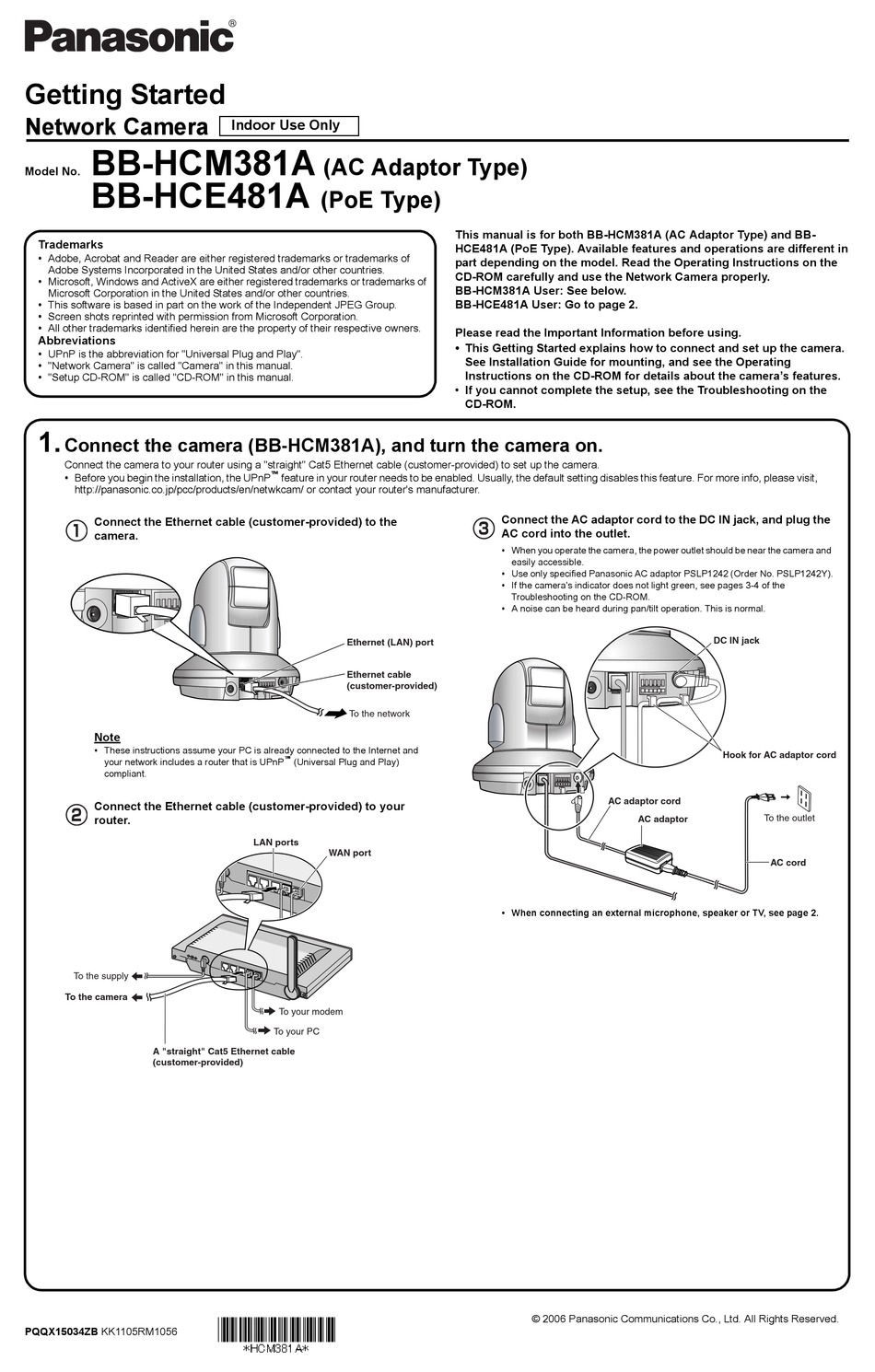 PANASONIC BB-HCM381A GETTING STARTED Pdf Download | ManualsLib