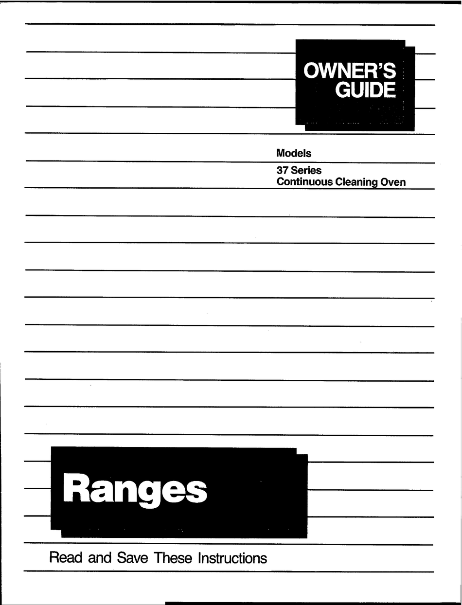 TAPPAN 37 SERIES OWNER'S MANUAL Pdf Download ManualsLib