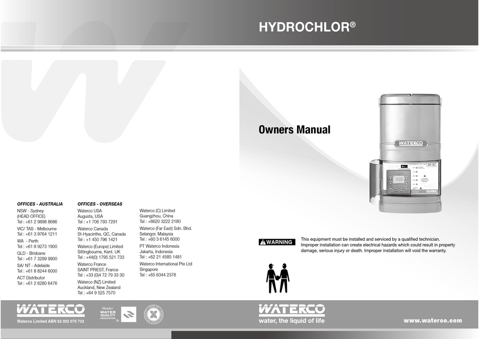 WATERCO 20 SC OWNER