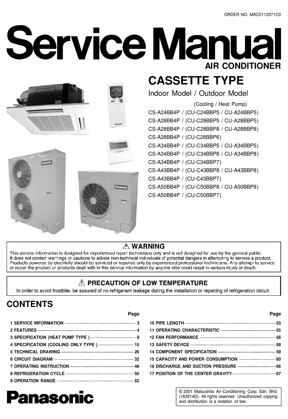 PANASONIC CS-A24BB4P SERVICE MANUAL Pdf Download | ManualsLib  Wiring Diagram Ac Cassette Panasonic    ManualsLib