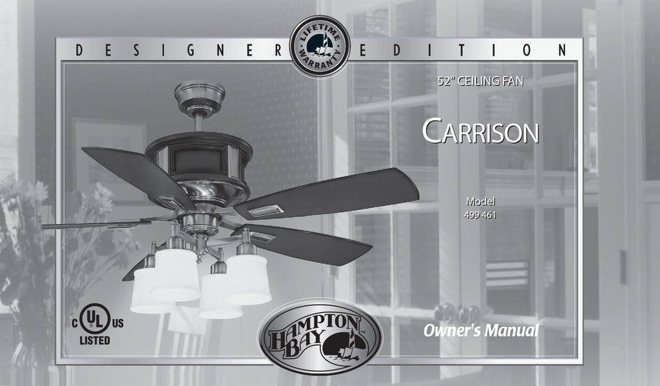 HAMPTON BAY CARRISON 499 461 OWNER'S 
