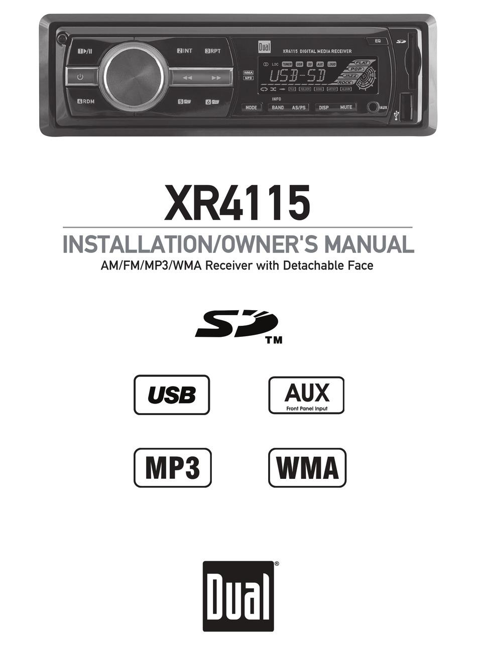 DUAL XR4115 INSTALLATION & OWNER'S MANUAL Pdf Download | ManualsLib