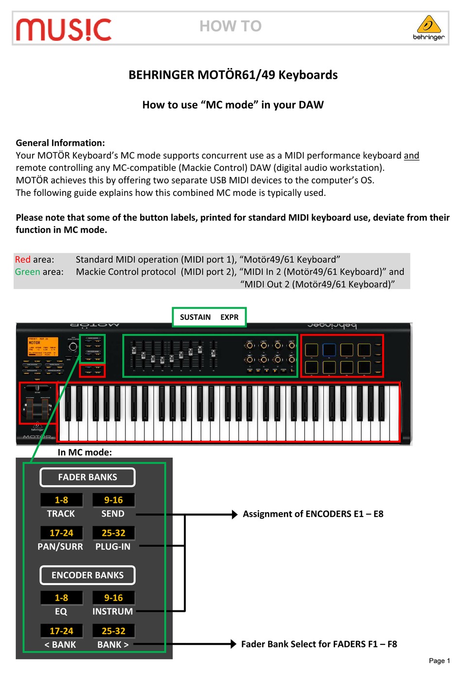 BEHRINGER MOTÖR 61 USER MANUAL Pdf Download ManualsLib