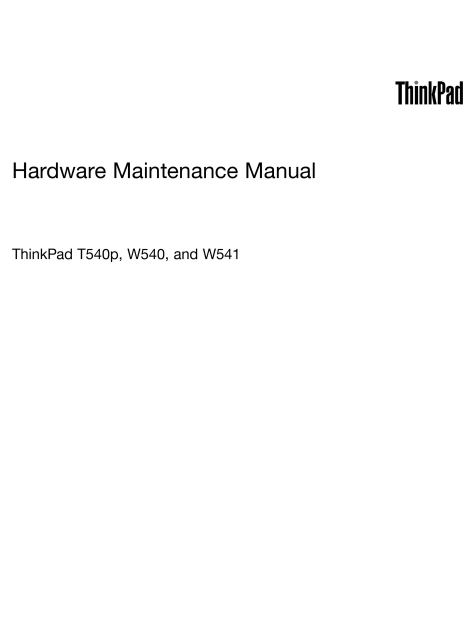 LENOVO THINKPAD T540P HARDWARE MAINTENANCE MANUAL Pdf Download  ManualsLib