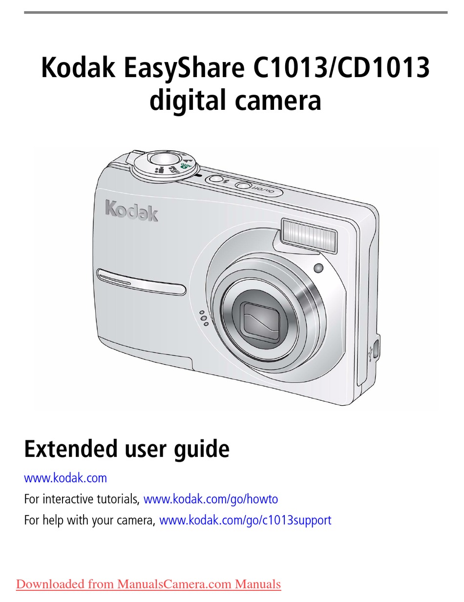 KODAK EASYSHARE C1013 EXTENDED USER MANUAL Pdf Download | ManualsLib