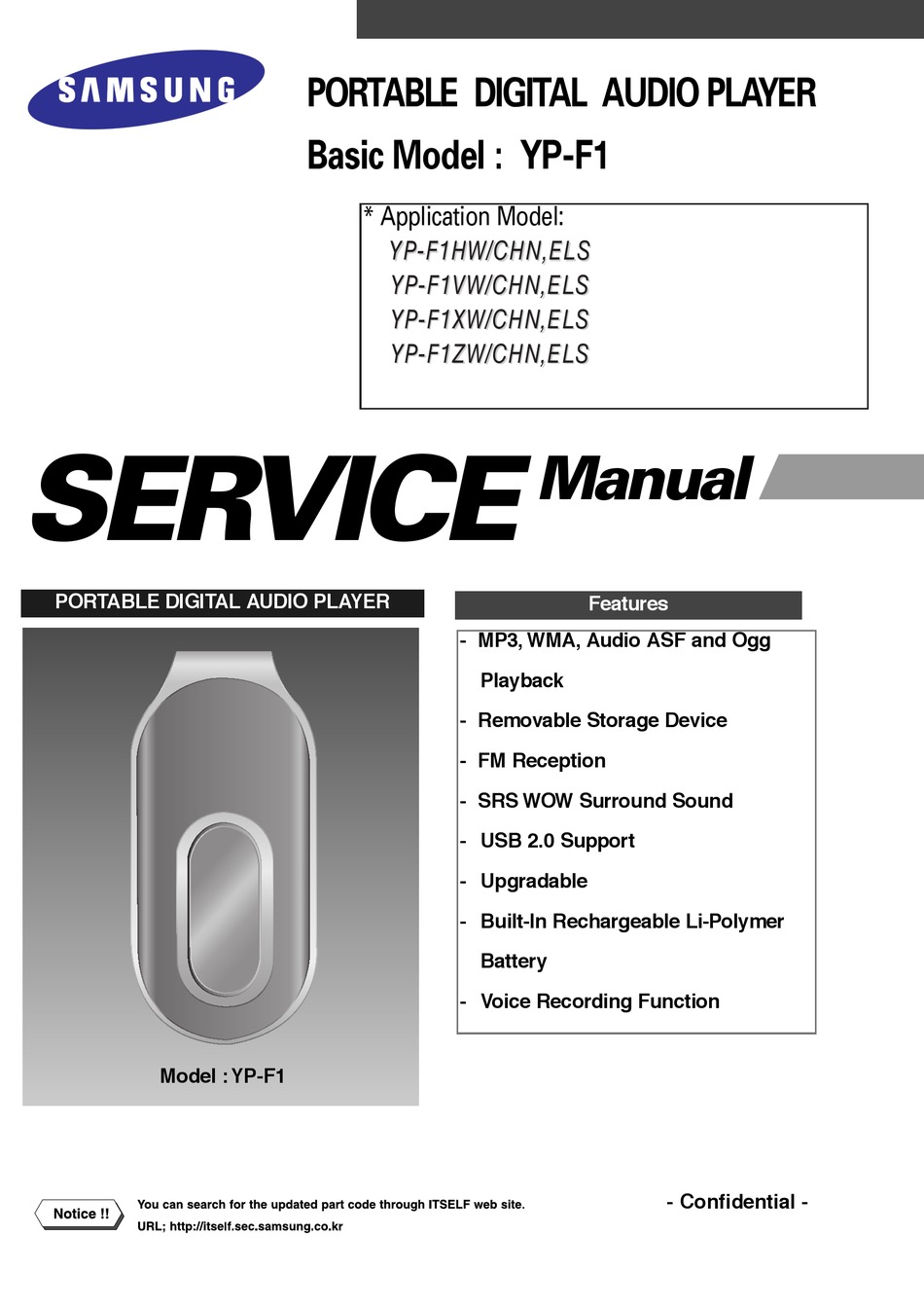 SAMSUNG YPF1 SERVICE MANUAL Pdf Download ManualsLib