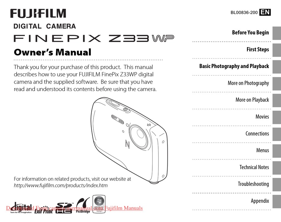 FUJIFILM FINEPIX Z33WP OWNER'S MANUAL Pdf Download ManualsLib