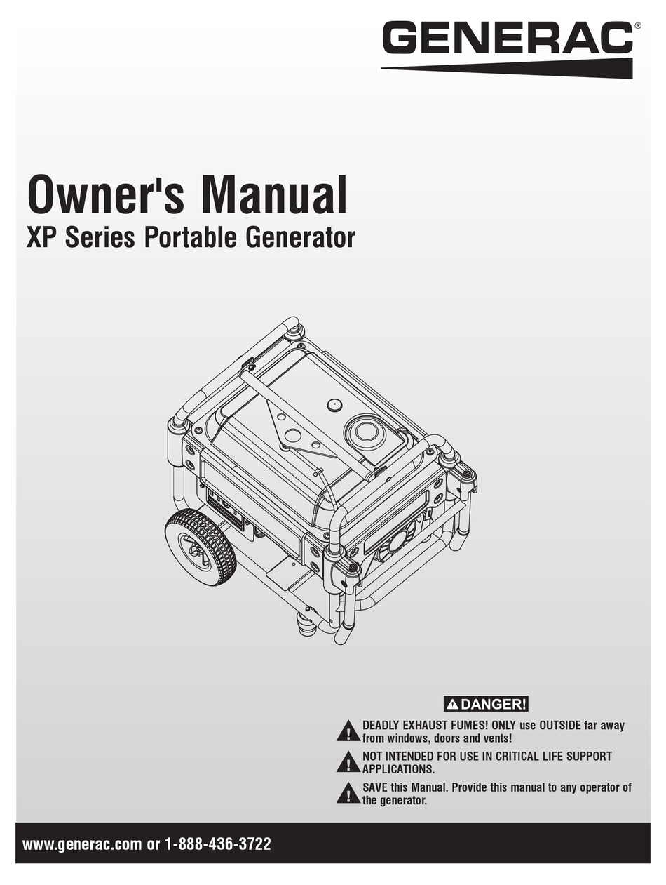 GENERAC POWER SYSTEMS XP SERIES OWNER'S MANUAL Pdf Download | ManualsLib