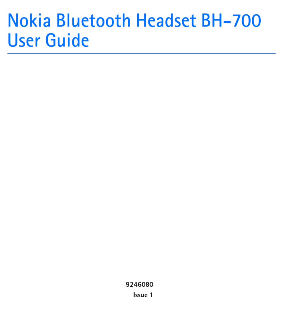 Basic Use Place The Headset Over Your Ear Nokia BH 700 User