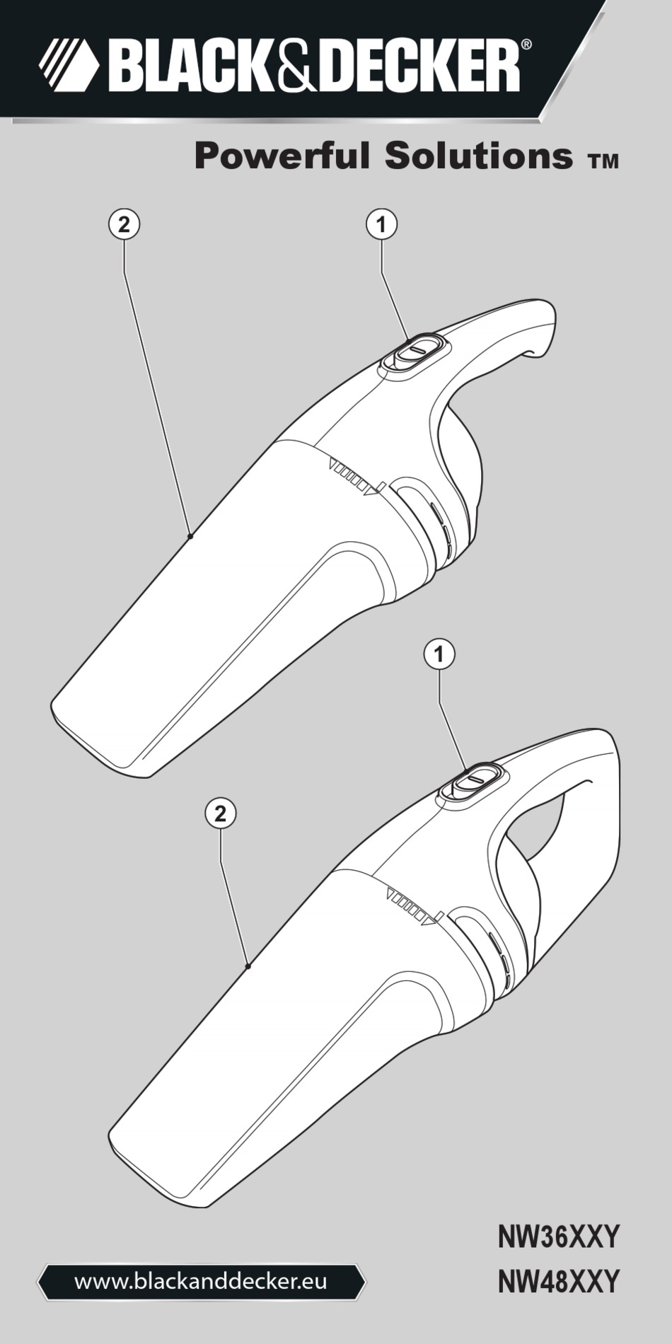 BLACK & DECKER DUSTBUSTER NW36XXY ORIGINAL INSTRUCTIONS MANUAL Pdf