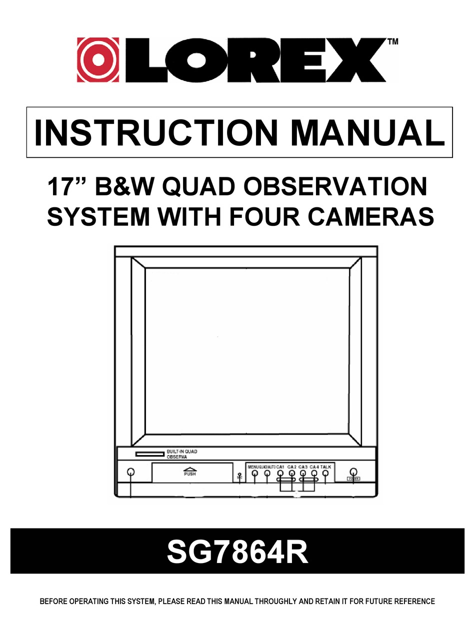 LOREX SG7864R INSTRUCTION MANUAL Pdf Download ManualsLib