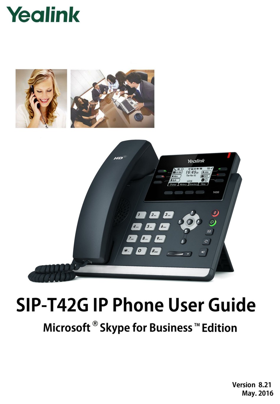 YEALINK SIP-T42G USER MANUAL Pdf Download | ManualsLib