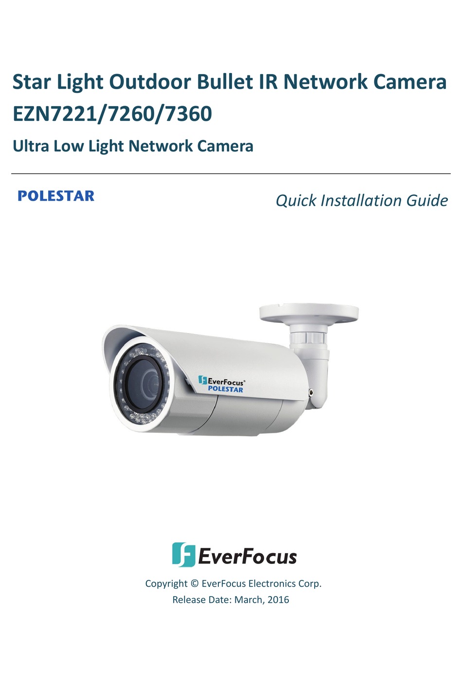 EVERFOCUS EZN7221 QUICK INSTALLATION MANUAL Pdf Download ManualsLib