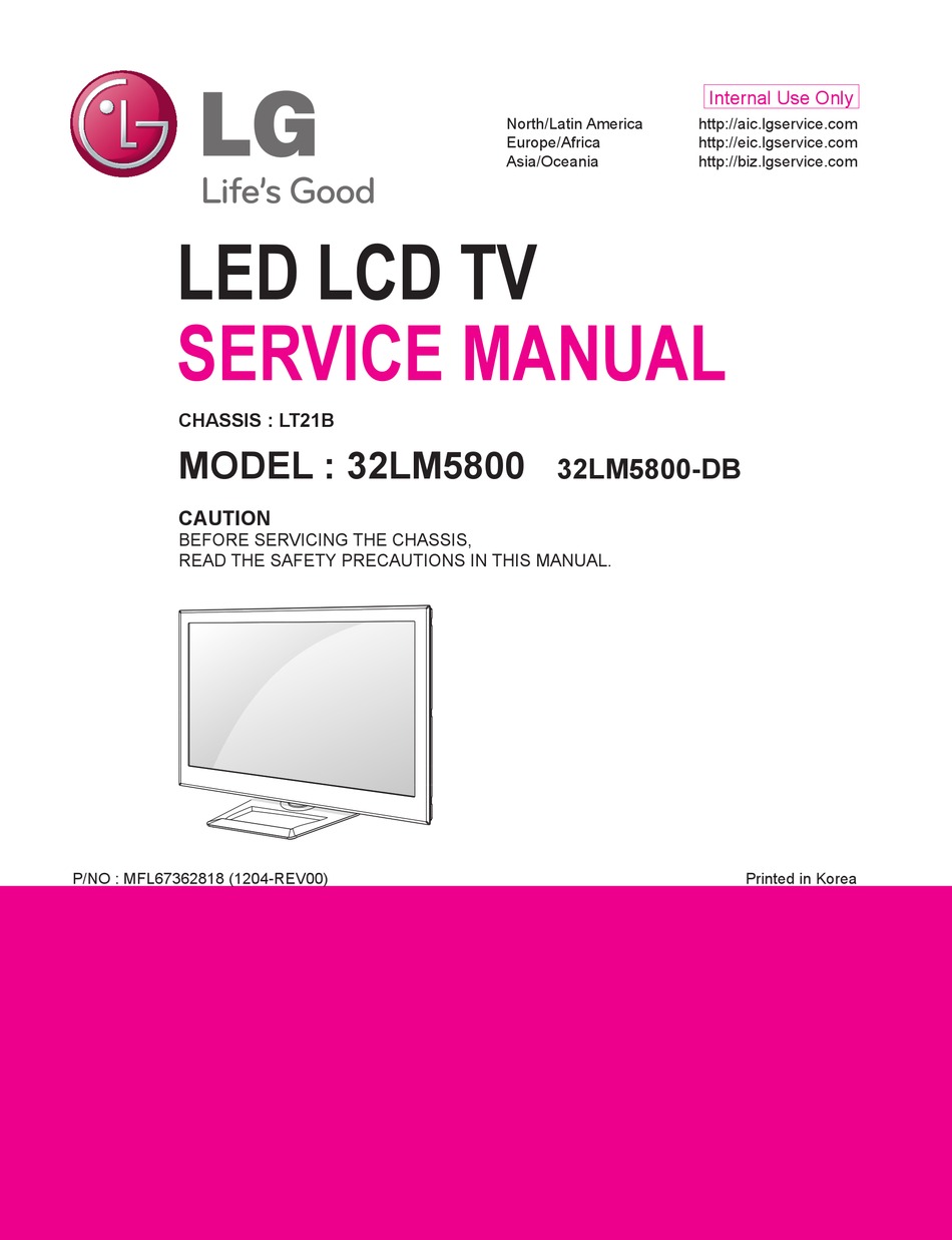 LG 32LM5800 SERVICE MANUAL Pdf Download | ManualsLib