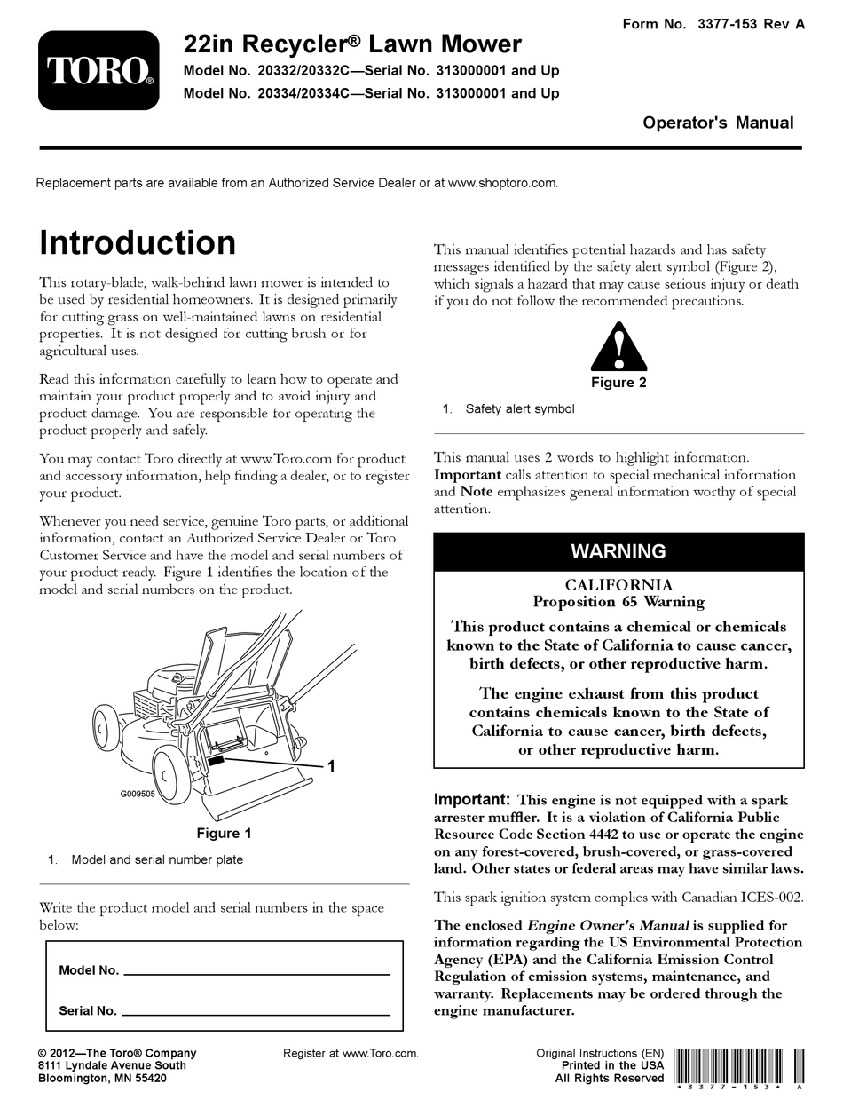 TORO 20332 OPERATOR'S MANUAL Pdf Download | ManualsLib