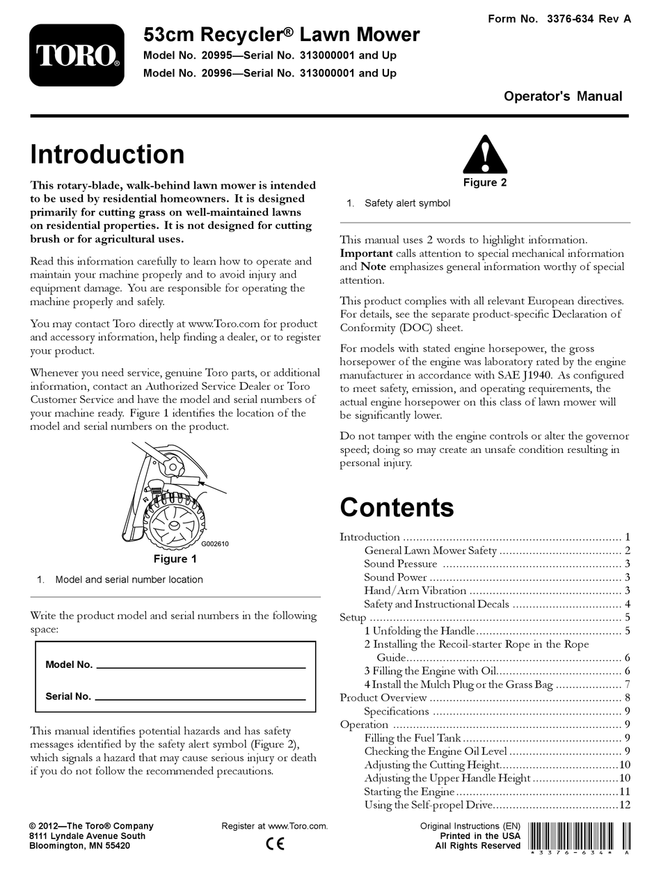 TORO 20995 OPERATOR'S MANUAL Pdf Download | ManualsLib