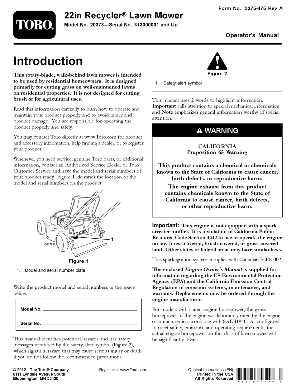 TORO 20373 OPERATOR'S MANUAL Pdf Download | ManualsLib