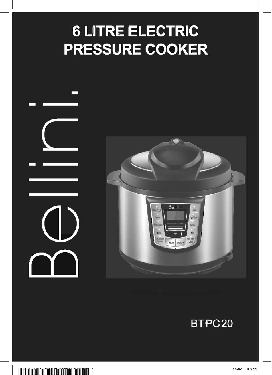 bellini 6 litre electric pressure cooker