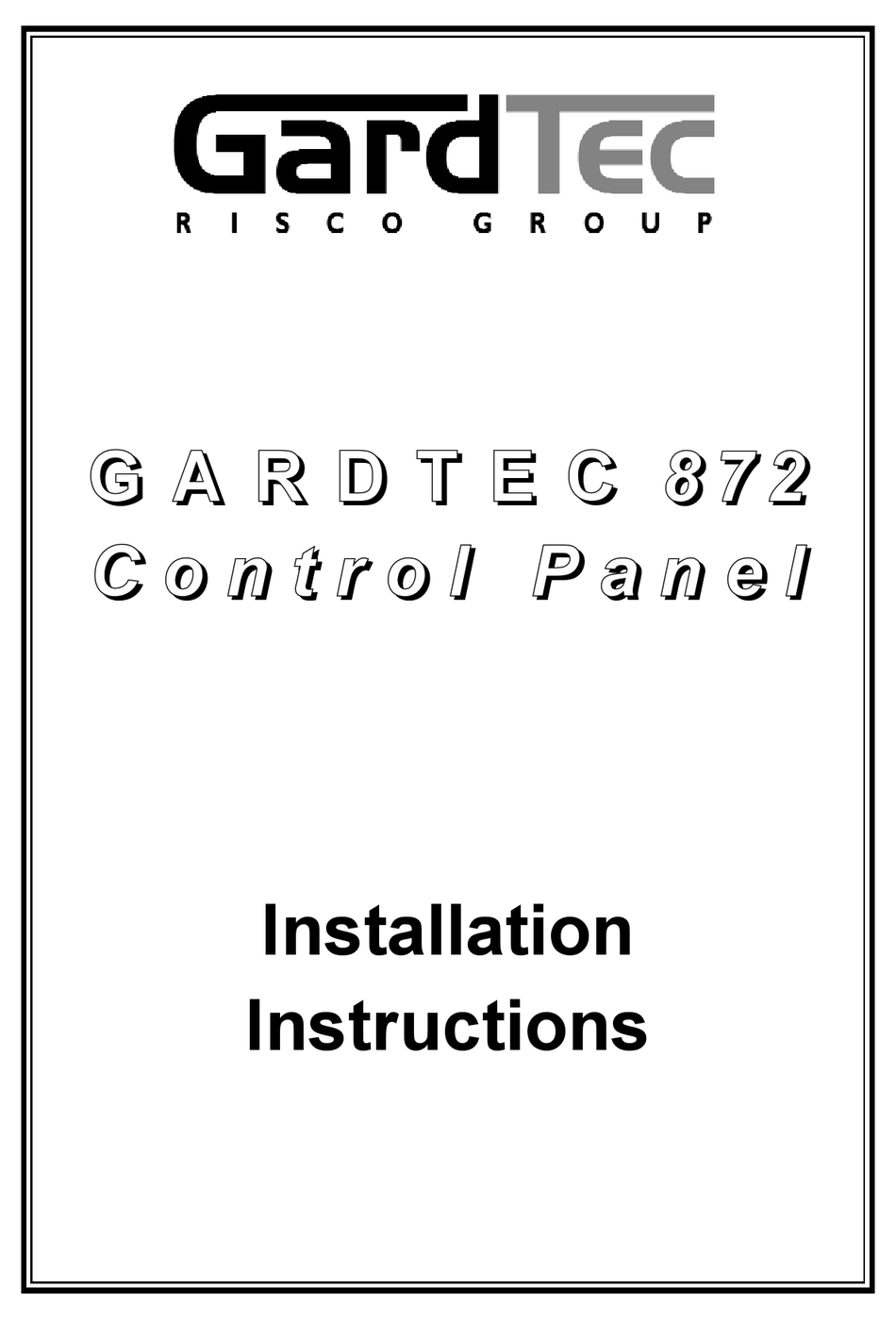Gardtec 872 Installation Instructions Manual Pdf Download Manualslib