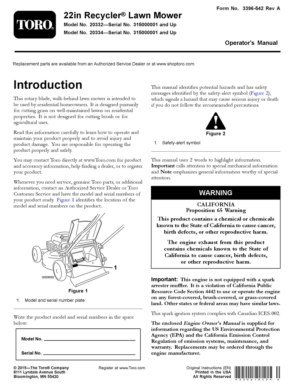TORO 20332 OPERATOR'S MANUAL Pdf Download | ManualsLib