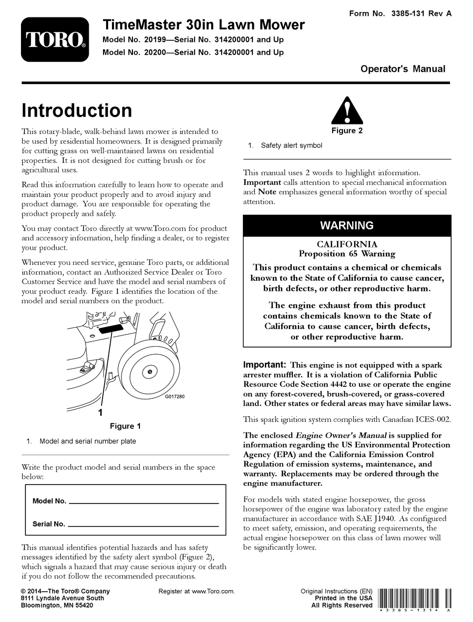 TORO 20199 OPERATOR'S MANUAL Pdf Download | ManualsLib