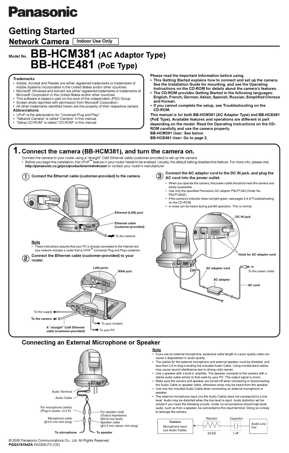 PANASONIC BB-HCM381 GETTING STARTED Pdf Download | ManualsLib