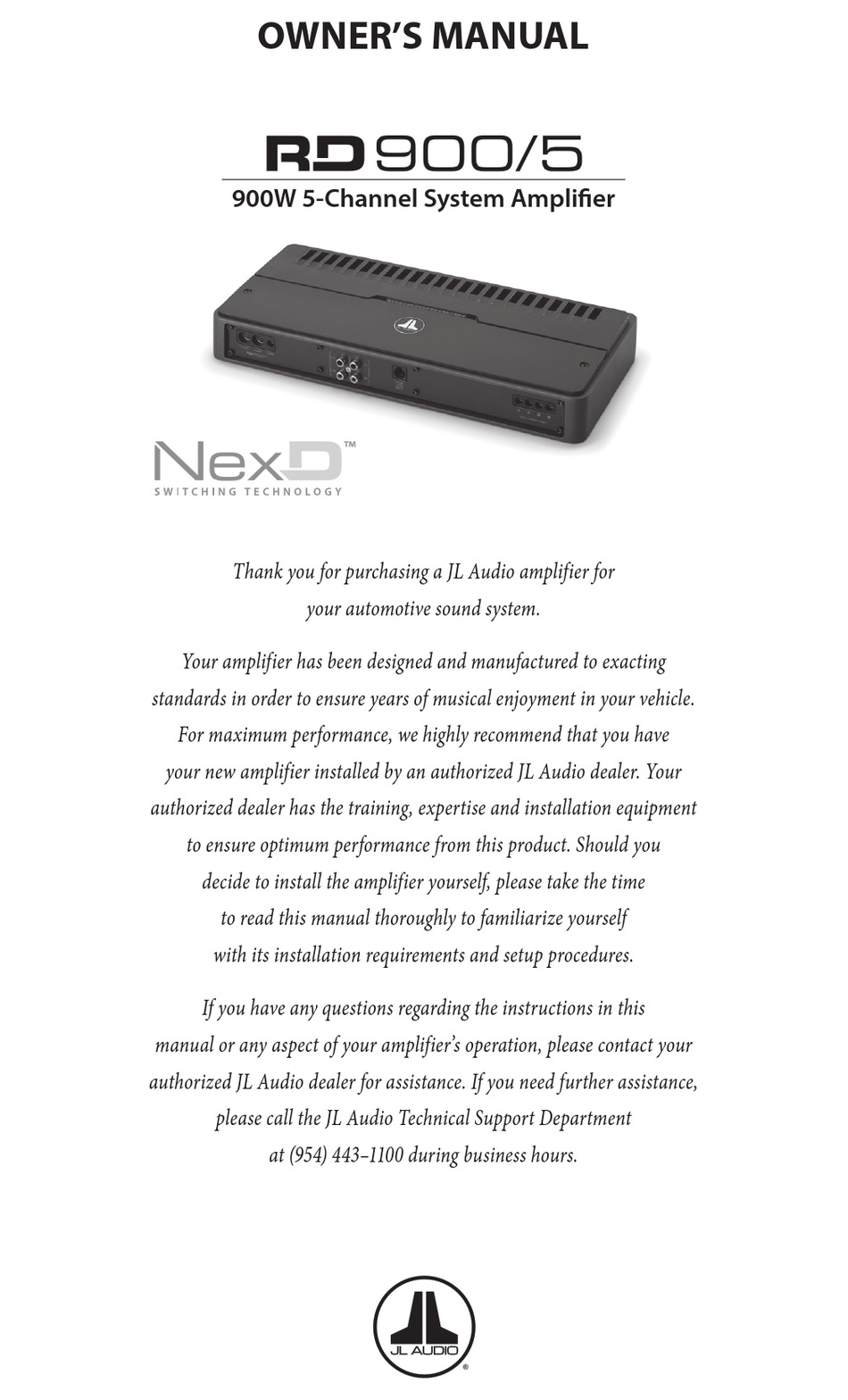 NEXD RD900/5 OWNER'S MANUAL Pdf 
