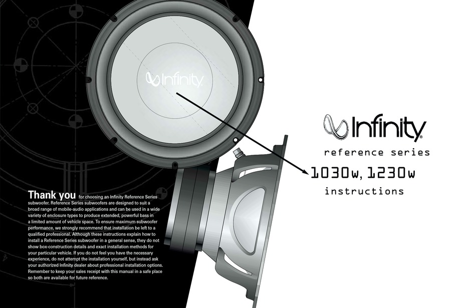INFINITY REFERENCE SERIES INSTRUCTIONS Pdf Download | ManualsLib