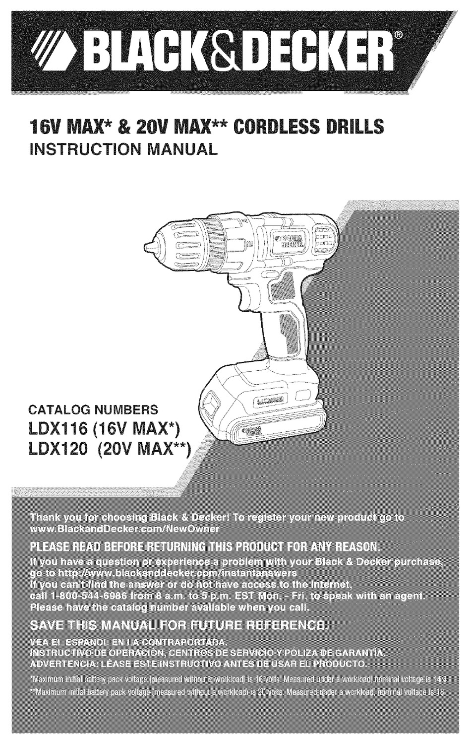 User manual Black & Decker LDX220 (English - 40 pages)