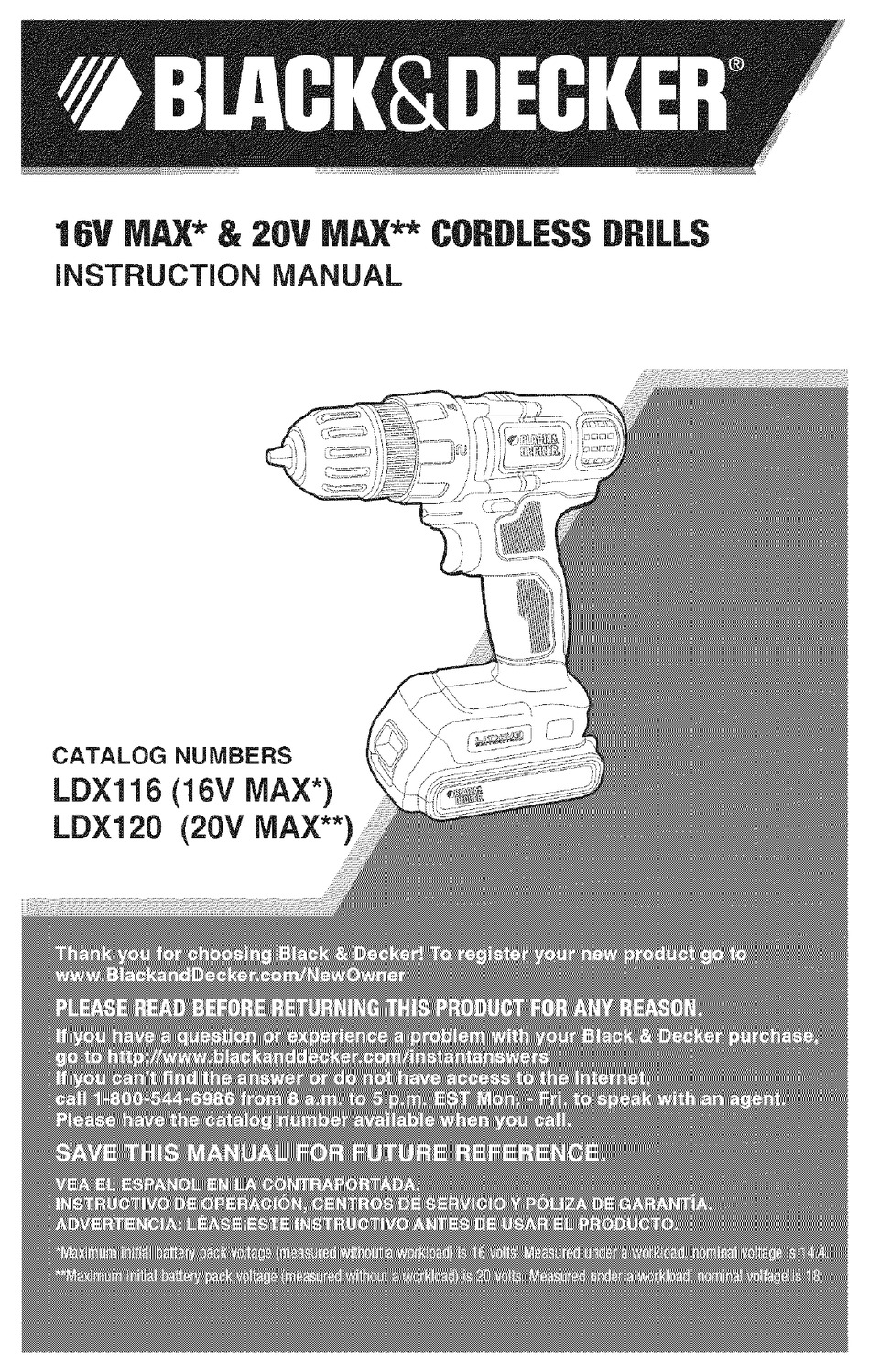 Black & Decker LDX220 Instruction manual