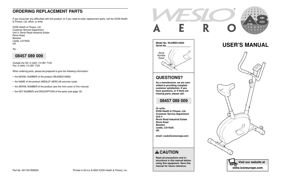 weslo aero 700