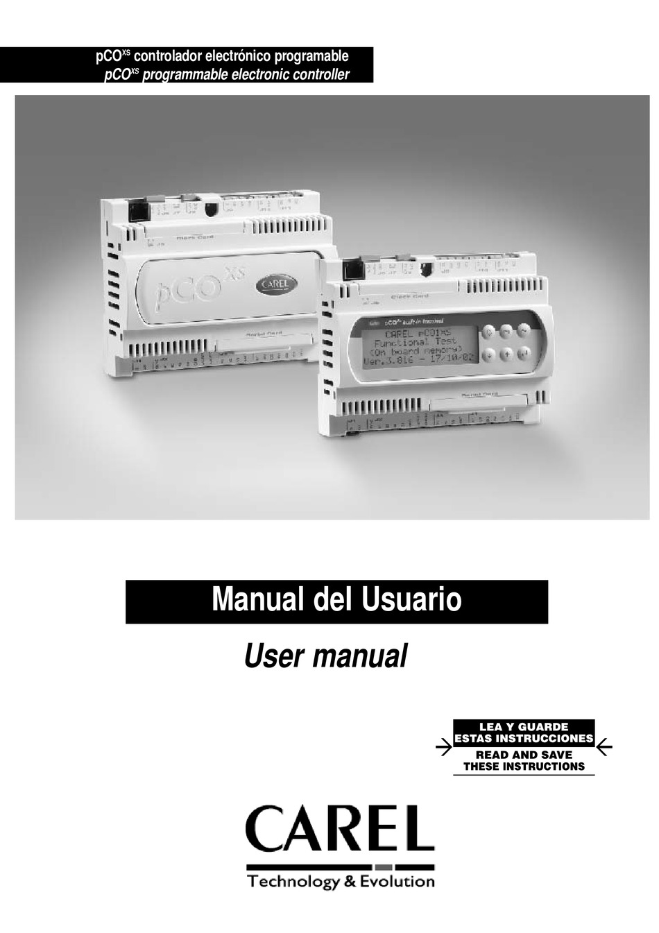 Carel pj32c0000k manual