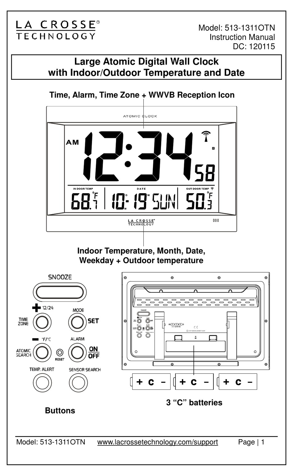 LA CROSSE TECHNOLOGY 5131311OTN INSTRUCTION MANUAL Pdf Download