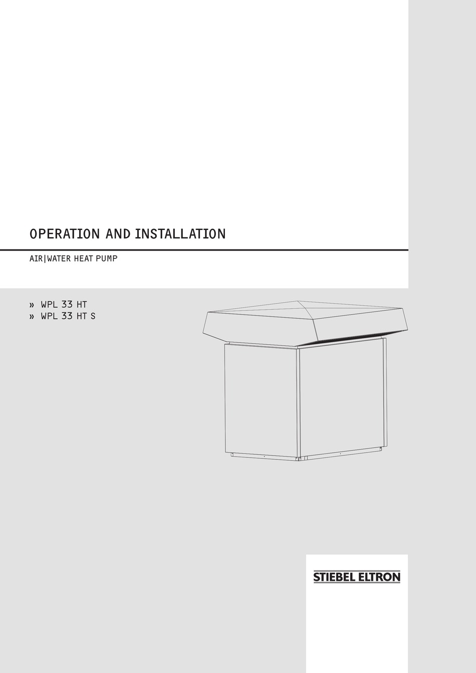 STIEBEL ELTRON WPL 33 HT OPERATION AND INSTALLATION Pdf Download