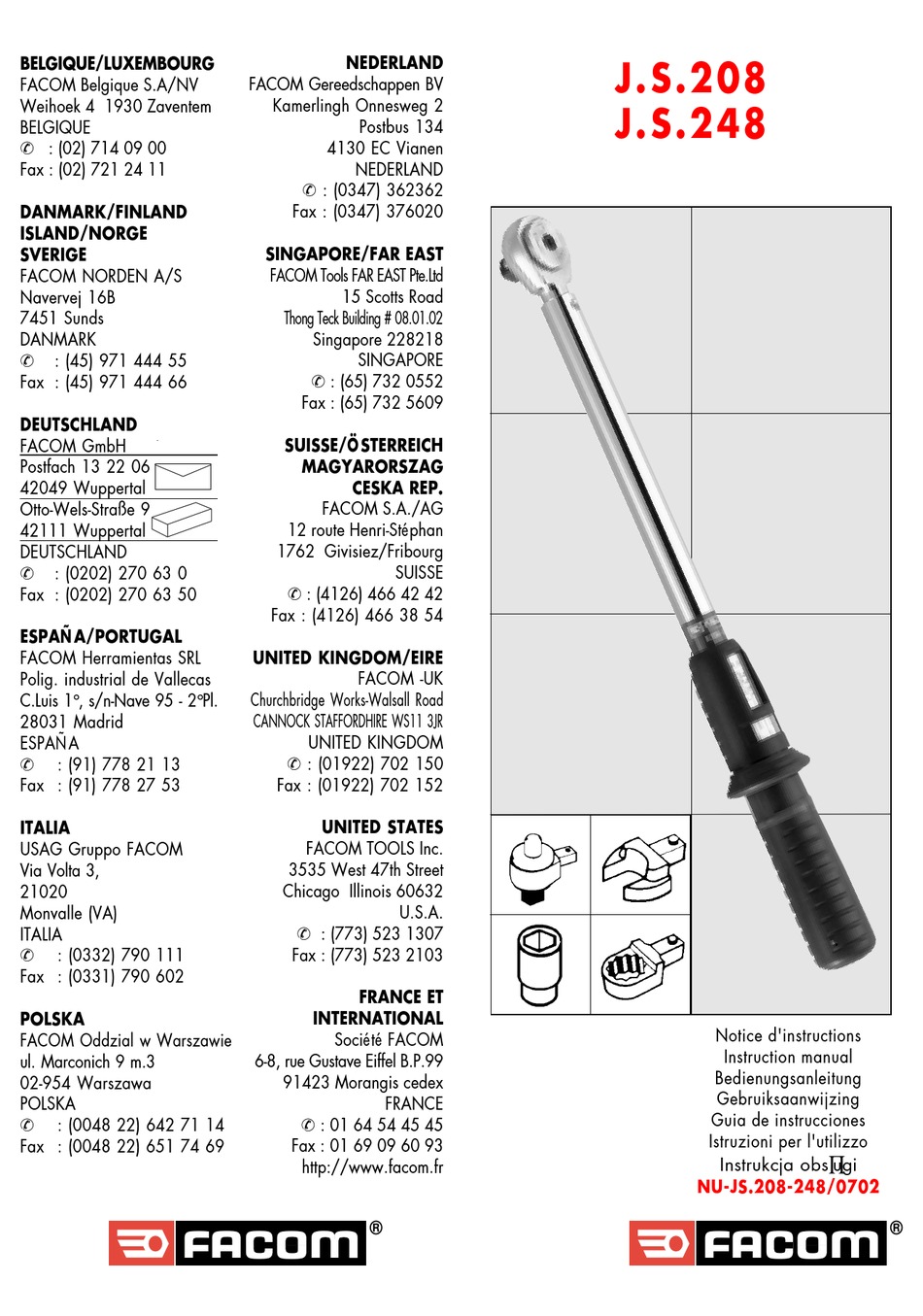 Facom J 8 50 Instruction Manual Pdf Download Manualslib