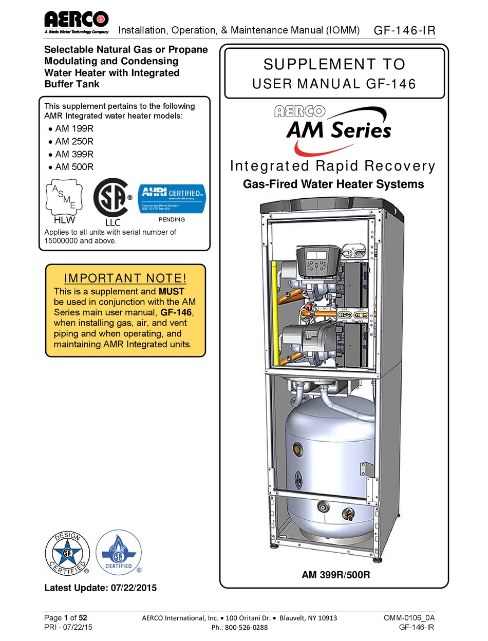 Hot Water Heater Aerco Am Series Aerco Heat Exchanger AERCO Boiler
