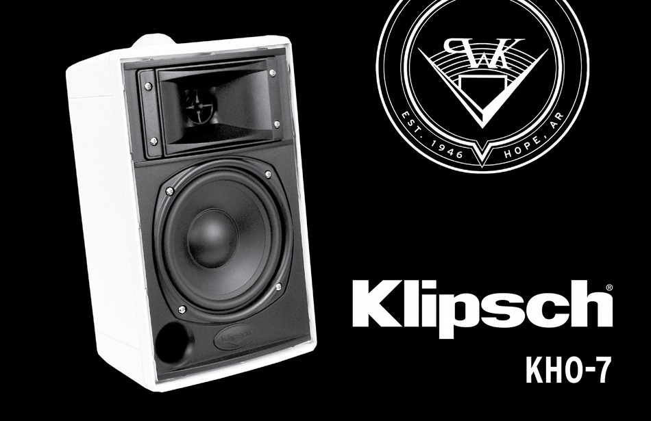 KLIPSCH KHO7 MANUAL Pdf Download ManualsLib