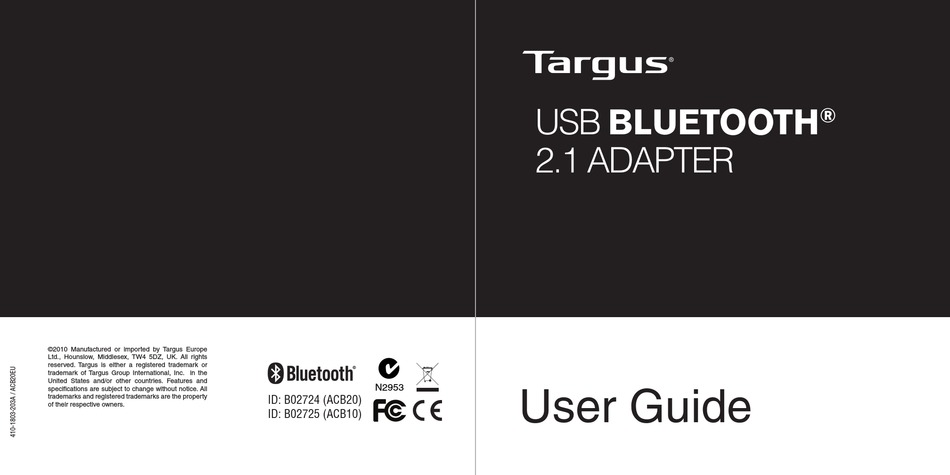 targus multimedia presentationsverktyg user manual