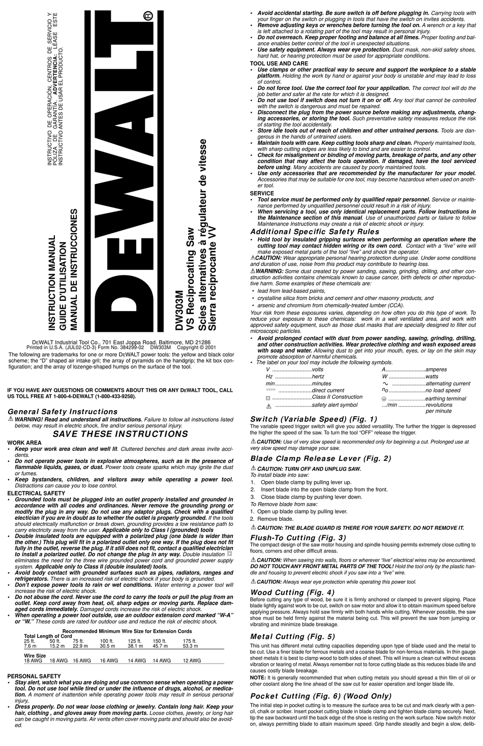 DEWALT DW303M INSTRUCTION MANUAL Pdf Download | ManualsLib